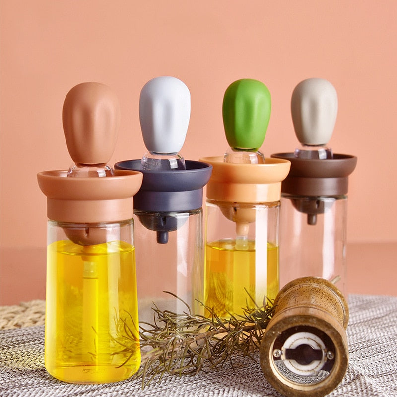 Glass Oil Bottle with Brush