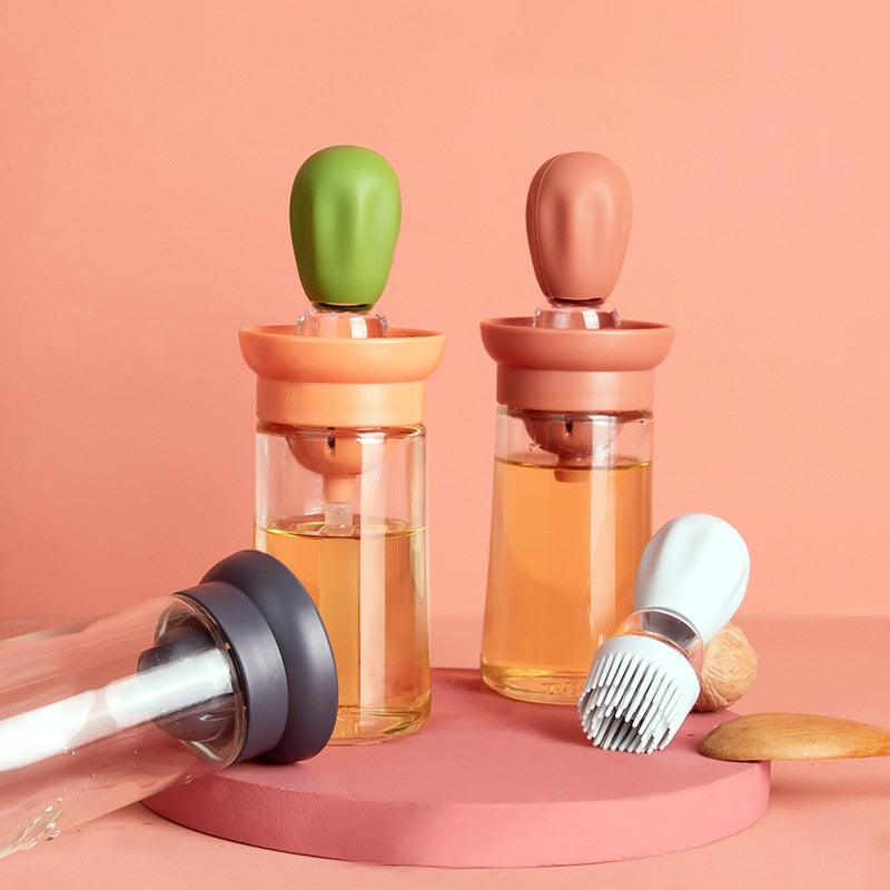 Glass Oil Bottle with Brush