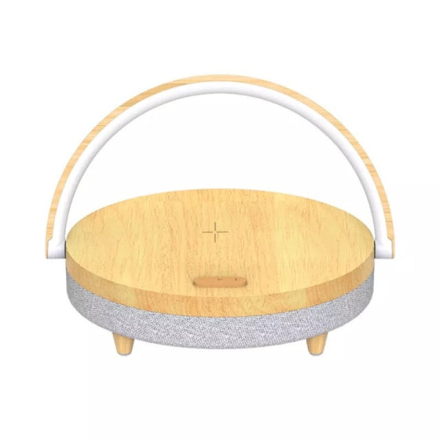 All-in-one Wireless Charger + LED Lamp + Bluetooth Speaker