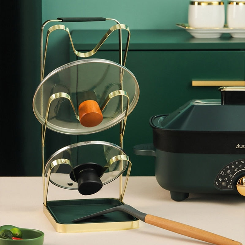 3 Layer Non-slip Pot Lid Spoon Holder Rack