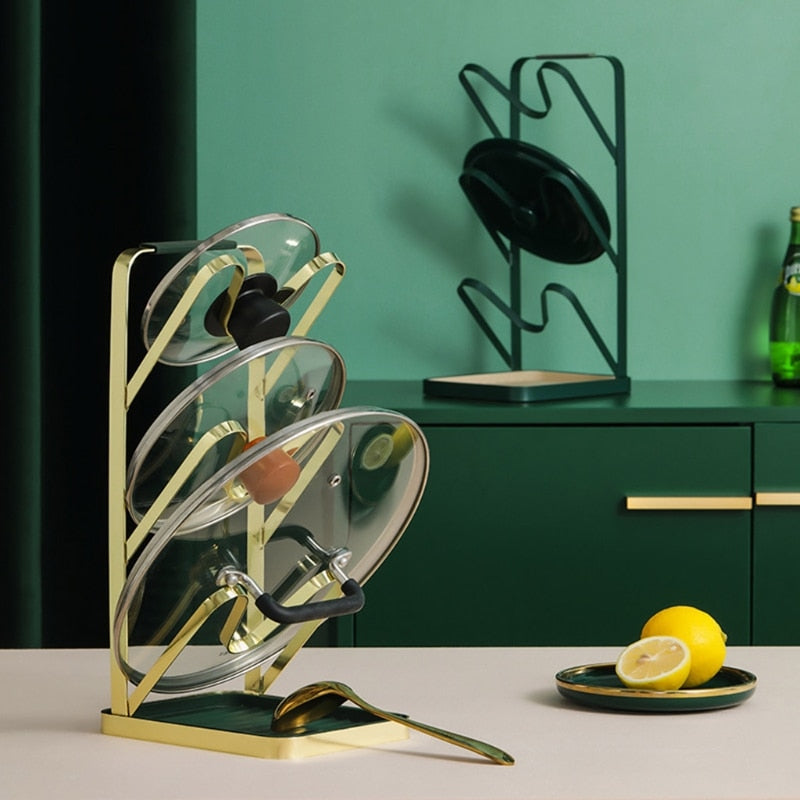 3 Layer Non-slip Pot Lid Spoon Holder Rack
