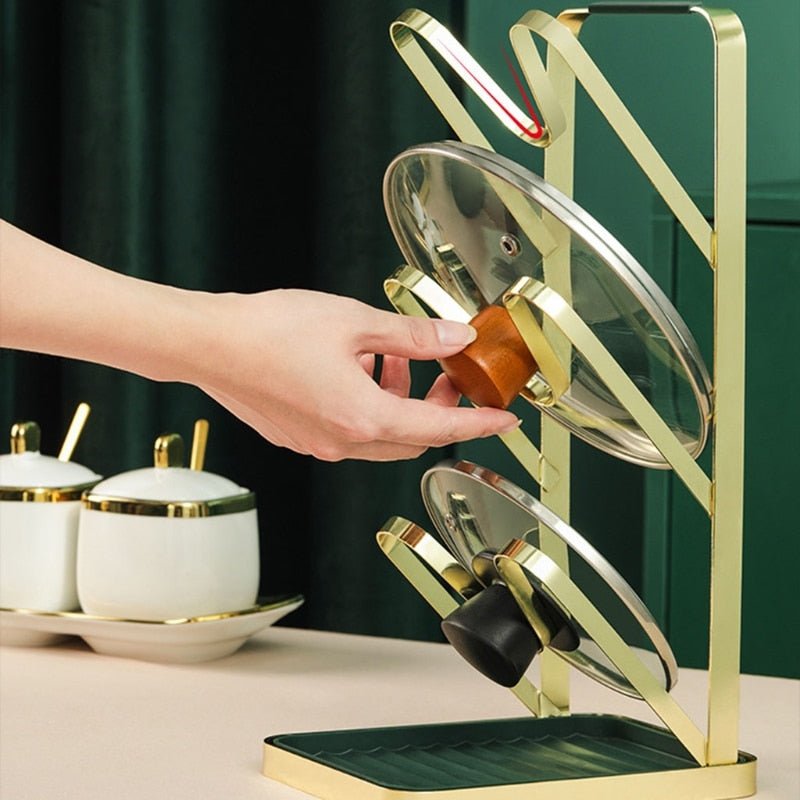 3 Layer Non-slip Pot Lid Spoon Holder Rack