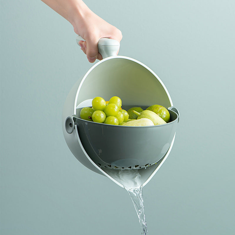 2 In 1 Handheld Storage Basket Drain Bowl